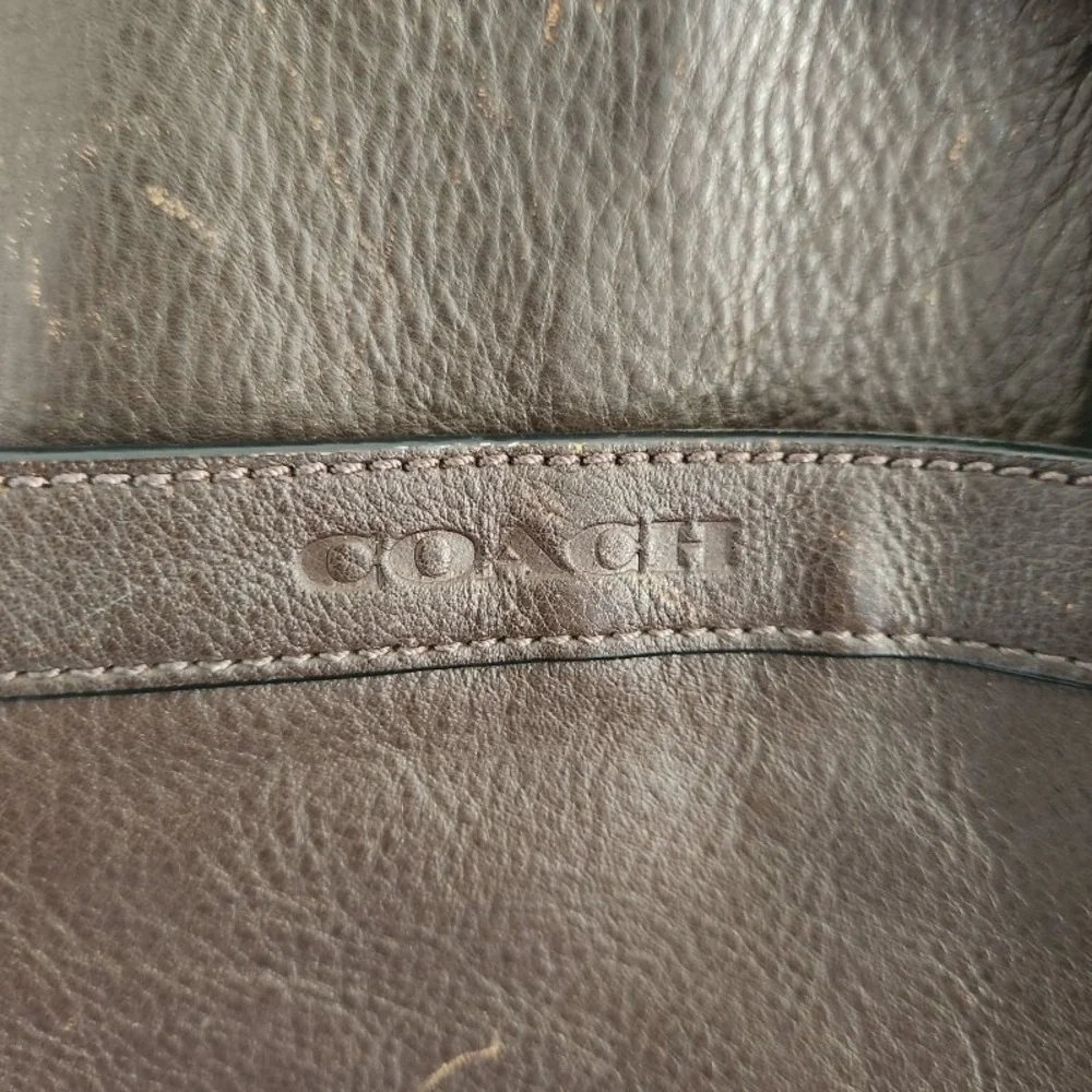 Coach  Messenger Brown Leather Briefcase Shoulder Laptop Book Business Bag - Picture 2 of 8